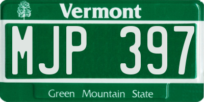 VT license plate MJP397