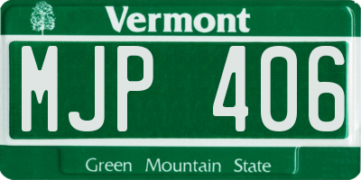 VT license plate MJP406