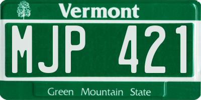 VT license plate MJP421