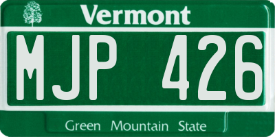 VT license plate MJP426