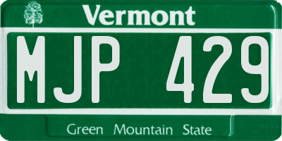 VT license plate MJP429