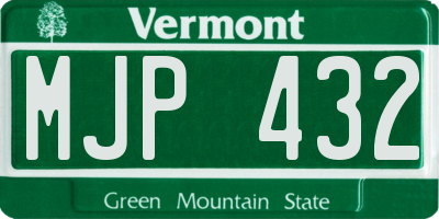 VT license plate MJP432
