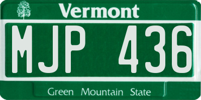 VT license plate MJP436