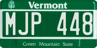 VT license plate MJP448