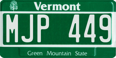 VT license plate MJP449