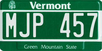 VT license plate MJP457