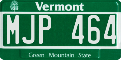 VT license plate MJP464