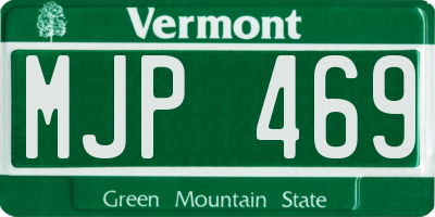 VT license plate MJP469