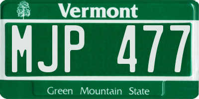 VT license plate MJP477