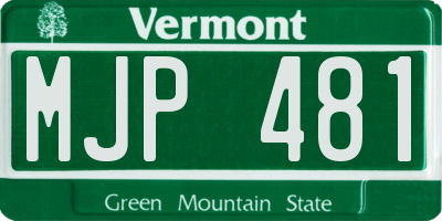 VT license plate MJP481