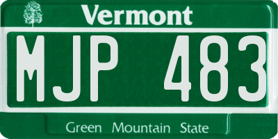 VT license plate MJP483