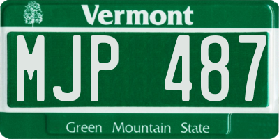 VT license plate MJP487