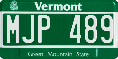 VT license plate MJP489
