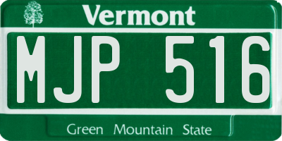 VT license plate MJP516
