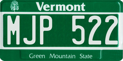VT license plate MJP522