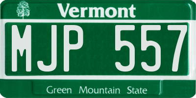 VT license plate MJP557