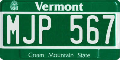 VT license plate MJP567
