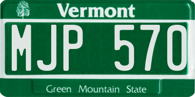 VT license plate MJP570