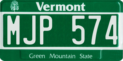 VT license plate MJP574