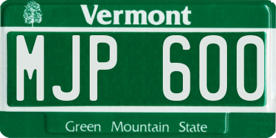 VT license plate MJP600