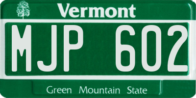 VT license plate MJP602