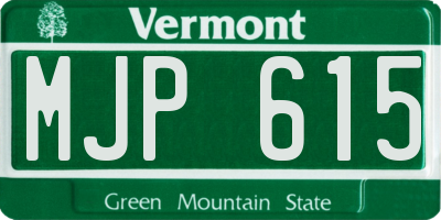 VT license plate MJP615