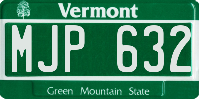 VT license plate MJP632