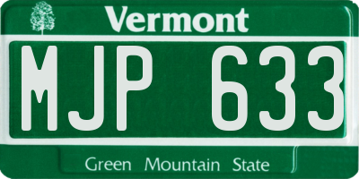VT license plate MJP633