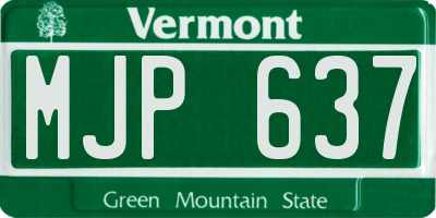 VT license plate MJP637