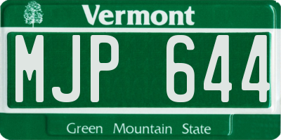 VT license plate MJP644