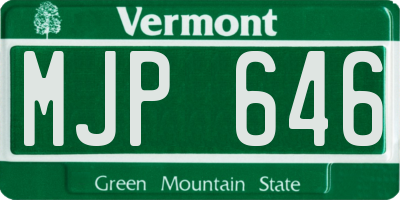 VT license plate MJP646