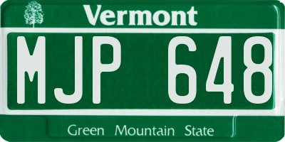 VT license plate MJP648