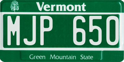 VT license plate MJP650