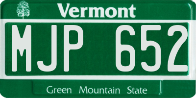 VT license plate MJP652