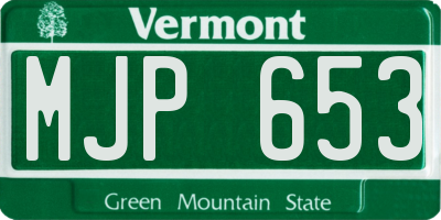 VT license plate MJP653