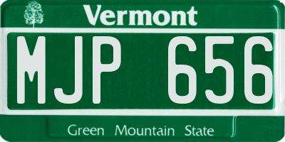 VT license plate MJP656