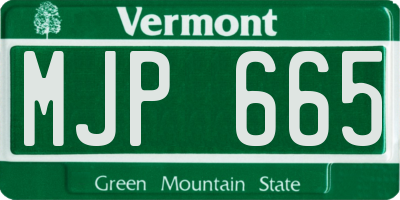 VT license plate MJP665
