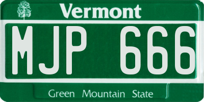 VT license plate MJP666