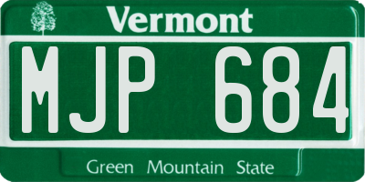 VT license plate MJP684
