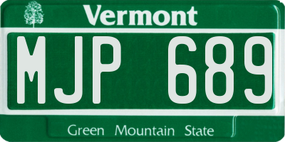 VT license plate MJP689