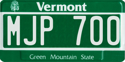 VT license plate MJP700