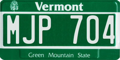 VT license plate MJP704