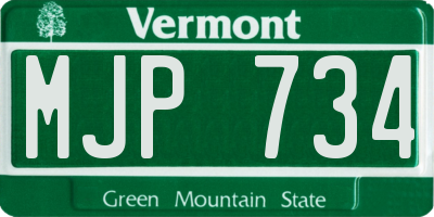 VT license plate MJP734