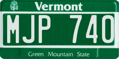 VT license plate MJP740