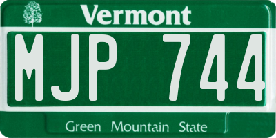 VT license plate MJP744