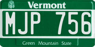 VT license plate MJP756
