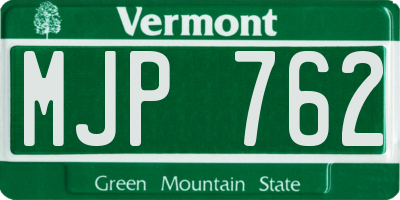 VT license plate MJP762