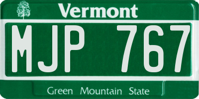 VT license plate MJP767
