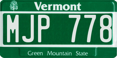 VT license plate MJP778