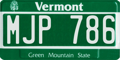VT license plate MJP786